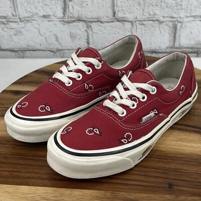 Vans OG Era LX 'Paisley Pompeian Red California Womens 6.5 Bandana Print Shoes - Image 1 of 4