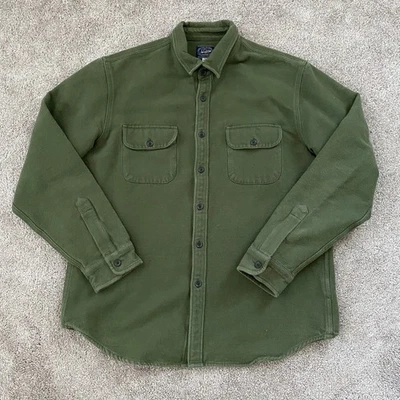 J. Crew Heavyweight Green Chamois Thick Flannel Workshirt Shirt XL X-large jcrew - Image 1 of 4