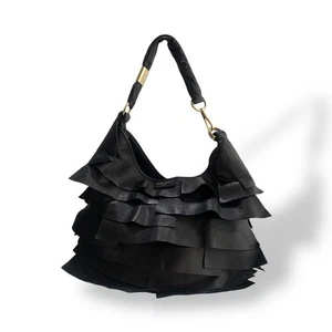 Yves Saint Laurent St Tropez Black Haircalf Leather Shoulder Bag Vintage Y2K - Picture 1 of 13