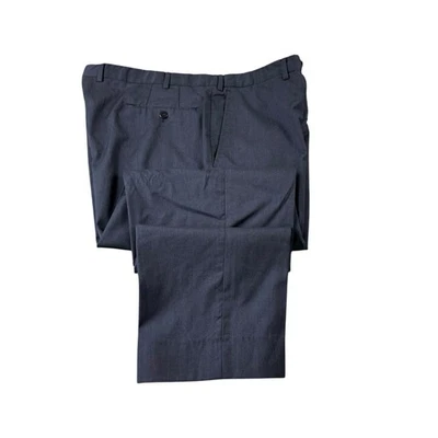 Брюки Ermengildo Zegna синие из чистой шерсти плоские спереди размер 38x30 - Изображение 1 из 4