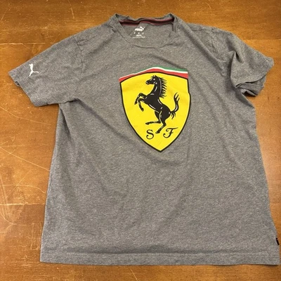 Camiseta Puma Ferrari Para Hombre XL Gris Logotipo Coche Gráfico Foto 1 de 4