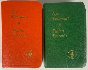 2 Gideons Neues Testament Psalmen & Sprüche orange & grüne Taschenbibeln - Bild 1 von 8