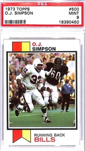 1973 Topps #500 O.J. Simpson Buffalo Bills Football Card PSA 9 MINT ID:45124 - Picture 1 of 2