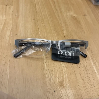 Juego de 2 gafas de lectura Foster Grant Gun Metal City Sights para hombre 1,00 nuevas Foto 1 de 3