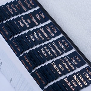 -Pestañas bíblicas laminadas (lámina de oro rosa letras en relieve), pestañas bíblicas para mujeres - Imagen 1 de 7
