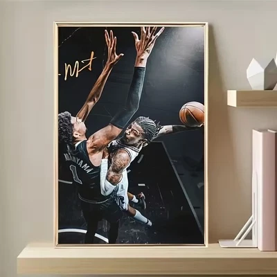 Basketball Star Dynamic Player Poster, Inspirational Sports Wall Art, Noframe - Image 1 of 4