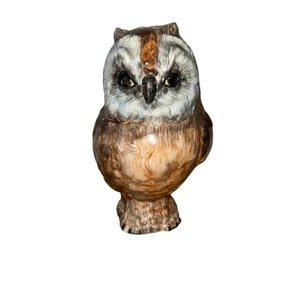 Nora Fenton handbemalte Keramik Eule Figur 12" Statue nummeriert noctua Natur - Bild 1 von 7