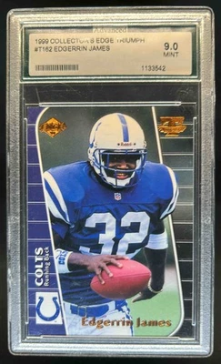 Collector's Edge Triumph Edgerrin James Rookie RC 1999 #T162 Colts AGS 9 Foto 1 de 2