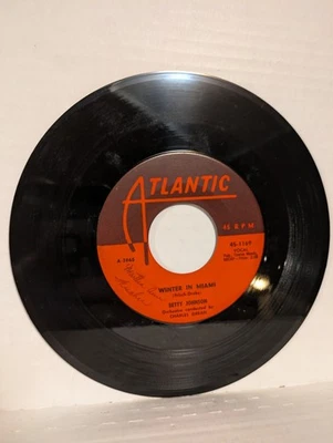 45 ~BETTY JOHNSON: "Winter In Miami / The Little Blue Man" 1957 Atlantic (EX) Foto 1 de 4