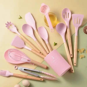 14-Piece Silicone Kitchen Utensils Set Nonstick Cooking Spoon and Baking Tools - Picture 1 of 3