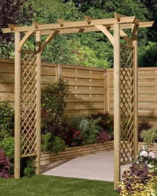 ROWLINSON GARDEN SUPPLIES LTD Wide Garden Arch Broadway Pergola Rowlinson Archway Trellis Outdoor Wooden