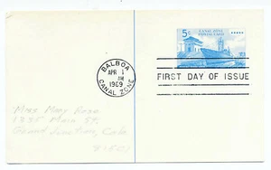 Canal Zone 1969 cubierta de primer día #UX17 Balboa a Colorado EE. UU. - Imagen 1 de 2