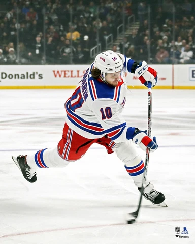 Artemi Panarin New York Rangers Unsigned White Jersey Shooting Photograph Cover