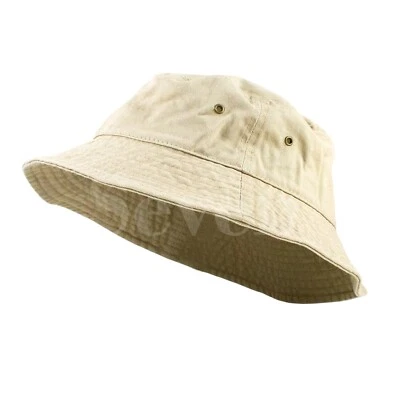 Bucket Hat Cap Cotton Fishing Boonie Brim visor Sun Safari Summer Men Camping - Image 1 of 3
