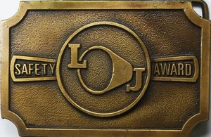 L & J Safety Award Hitline Hecho en EE. UU. Hebilla de cinturón de latón 3-1/8" x 2" - Imagen 1 de 2