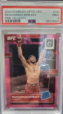 Muhammad Mokaev /79 RC 2023 Donruss Optic UFC Pink Velocity Prizm /79 PSA 9 - Image 1 of 2