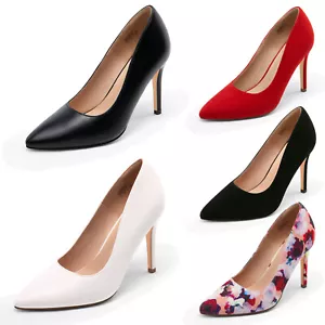 Women Stiletto Pumps 4" High Heel Pointed Toe Wedding Shoes Ceremony Dress Shoes - Picture 1 of 64