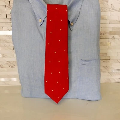Para Hombres Corbata Rojo Geo Cuadrado Prendas para el Cuello Traje Minimalista Corbata Ropa de Trabajo GATSBY Foto 1 de 4