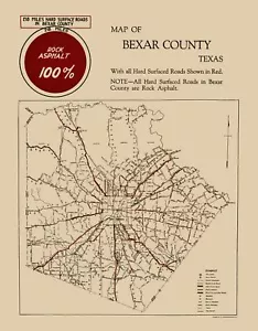 Mapa histórico del condado - Carreteras del condado de Bexar Texas - 1923 - 23 x 29,46 - Imagen 1 de 20