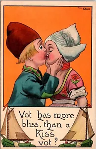 Dutch Kids Vot Has More Bliss, Than a Kiss Vot? Postcard - Picture 1 of 2