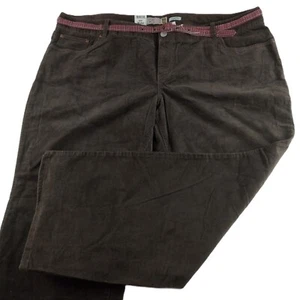 Old Navy Belted Low Waist Bootcut Corduroy Pants Women's Size 26 Brown Stretch - Picture 1 of 7