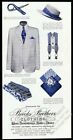 1943 Brooks Brothers men's white linen jacket Nassau palm hat vintage print ad