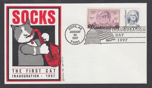 1993 Bill Clinton Inauguration Cover with Sox The First Cat Playing Saxophone VF - Picture 1 of 1