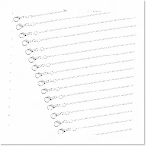36 Pack Silver Plated Necklace Chains - High-Quality 1.2mm 20 Inches - Ideal for - Picture 1 of 7