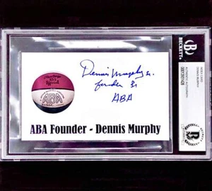 Dennis Murphy "Founder ABA" autograph signed basketball index card BAS Beckett - Picture 1 of 1