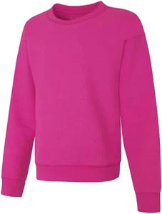 Cozy Girls' Ecosmart Crewneck Sweatshirt - Soft Midweight Fleece Pullover - Picture 1 of 16