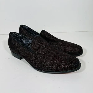 AfterMidnight Mens Size 9 Red Prom Formal Dress Shoes Rhinestones - Picture 1 of 11