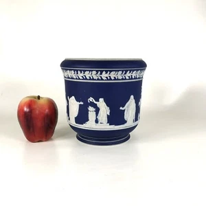 Small Circa 1900 Adams Dark Blue Dipped Jasperware Planter  - Picture 1 of 8