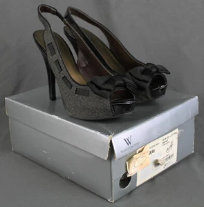 Worthington Womens Peep Toe High Heeled Shoes, Size 6M, Bow - Picture 1 of 7