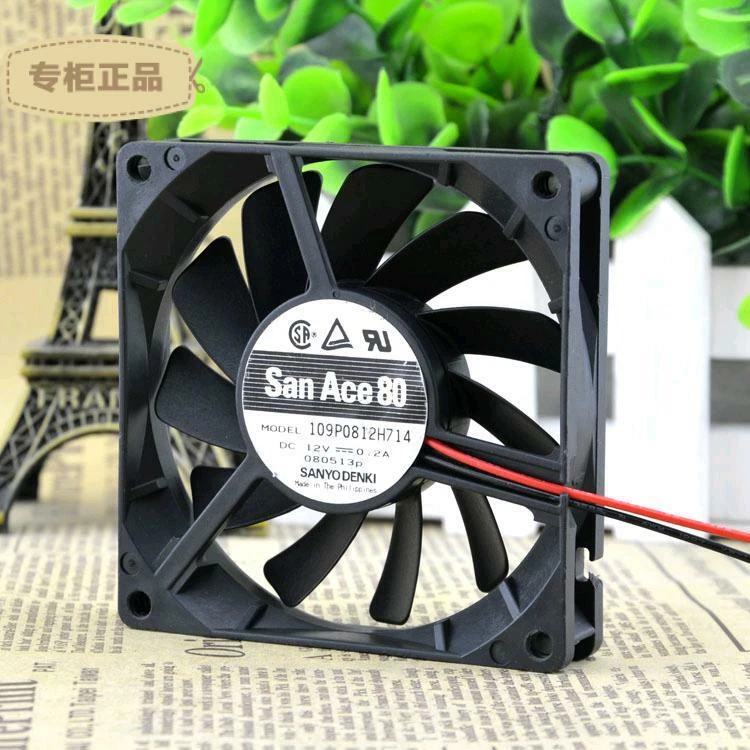 Sanyo 109P0812H714 fan 12V 0.2A 80*80*15mm 2Pin - Image 1 of 1