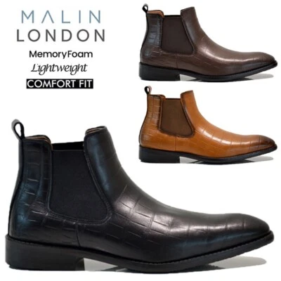 MALIN LONDON HERREN MEMORY FOAM BROGUE LÄSSIG SMART CHELSEA HÄNDLER STIEFELETTEN ARBEIT SCHUHE STIEFEL GRÖSSE