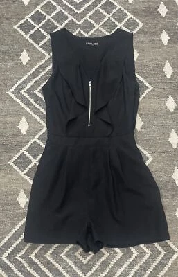 Mameluco Express para mujer 6 sin mangas cremallera frontal negro festival evento glamour Foto 1 de 4