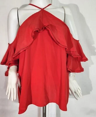 Blusa Gibson & Latimer para mujer talla XXL con volantes roja al hombro nueva con etiquetas 06 Foto 1 de 4