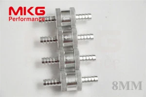 8mm 5/16" Aluminium Non Return Fuel One Way Check Valve Petrol Diesel Silve 4pcs - Picture 1 of 5