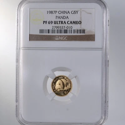 1987P China Gold Panda G5Y NGC Certfied PF 69 Ultra Cameo - Image 1 of 2