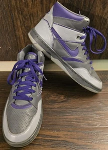 Nike Sky Force Mid Basketball Shoes Mens 10.5 Grey Stealth Purple 454452-005 - Picture 1 of 12