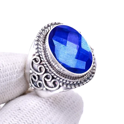 Rainbow Mystic Fire Topaz Gemstone 925 Sterling Silver Handmade Jewelry Ring - Image 1 of 4