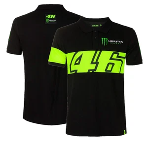 Team Sky Black Polo Valentino Rossi Moto GP Men's Top - New - Picture 1 of 3