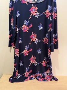 Vestido Tommy Bahama Azul Marino Floral Vaina Cambio X-Grande Mujeres Tropical Playa Fiesta - Imagen 1 de 4