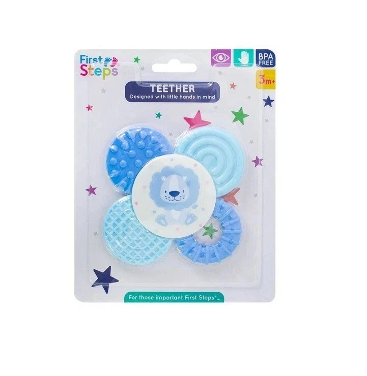 First Steps Blue Baby Teether – Teething, BPA Free, 3 Months+ – Free Delivery - Image 1 of 1