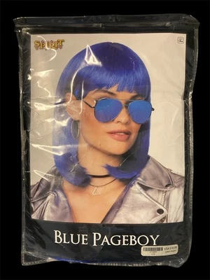Spirit Halloween DARK BLUE Pageboy One Size Fits All Soft Feel Natural Shine Wig - Image 1 of 4