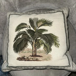 Needlepoint Palm Kissen, Marke Waverly, wunderschön ca. 16”x 15” - Bild 1 von 4