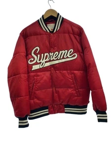Supreme 16AW Script Varsity Puffy Jacket Jacket M Nylon RED - Picture 1 of 8