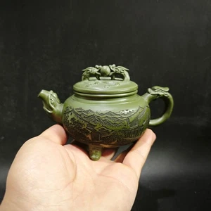 Exquisita tetera china de arcilla Yixing Zisha hecha a mano (陈鸣远 品名:二龙戏珠壶) - Imagen 1 de 11
