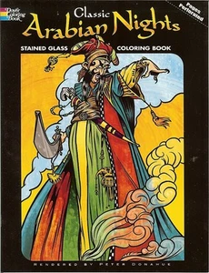 Classic Arabian Nights Stained Glass Coloring Book -16 drawings by Peter Donahue - Picture 1 of 1