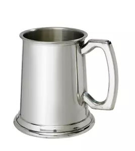 Half Pint Standard Plain Pewter Tankard - C299 - Foto 1 di 1